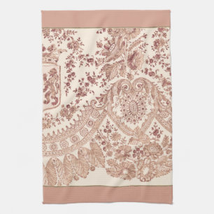 Pastel Rosa Snöre Ro Kökshandduk