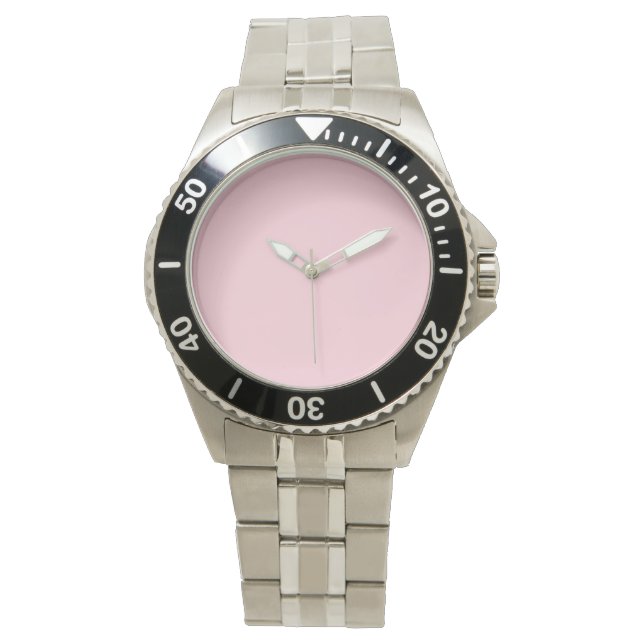 Pastel Rosa Solid Färg | Klassisk | ELEGANT Armbandsur (Framsida)