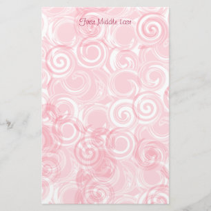 Pastel Rosa Spiral Anpassningsbar - mallbakgrund Brevpapper