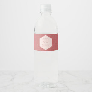 Pastel Rosa Strawberry Minimalist Birthday Vattenflaska Etikett