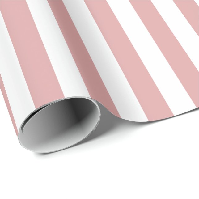 Pastel Rosa Stripe Presentpapper (Rullad Hörn)