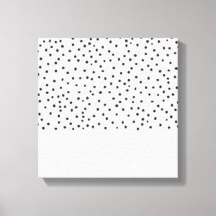 Pastel rosa svart vattenfärg polka dots mönster ca canvastryck
