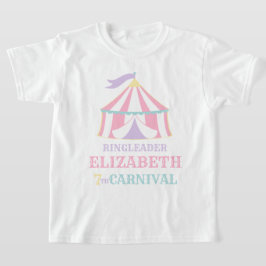 Pastel Rosa Tält Circus Carnival Birthday Shirt T