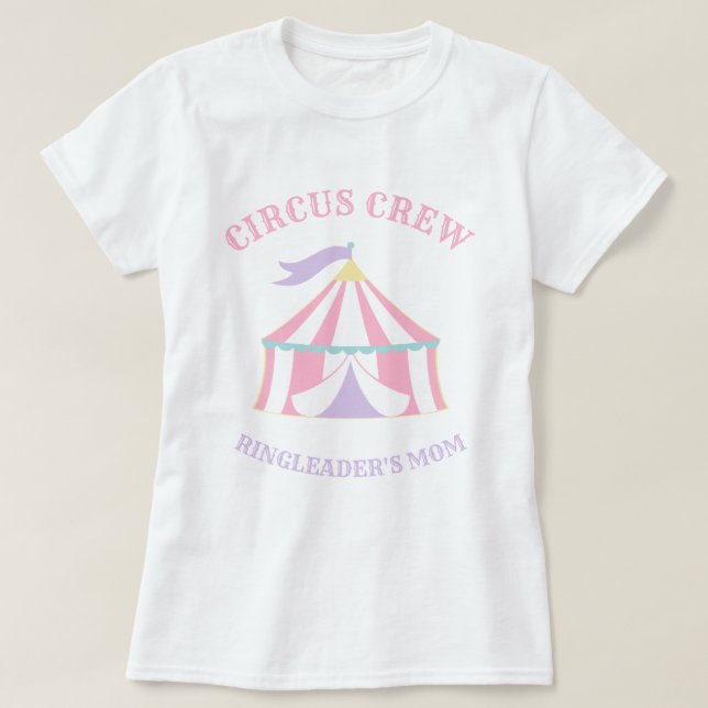 Pastel Rosa Tält Circus Carnival Birthday T-Shirt (Design framsida)