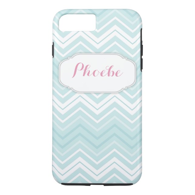 Pastel Rosa & Teal Chevron Zigzag Personlig Case-Mate iPhone Skal (Baksida)