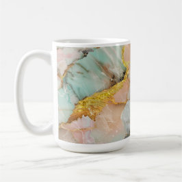 Pastel Rosa, Teal, White Marble Kaffemugg