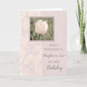 Pastel Rosa Tulips Dotter i Lag Birthday Kort