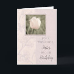 Pastel Rosa Tulips Sister Birthday Kort<br><div class="desc">Födelsedagskort för syster med mjuk och söt rosa tulip och tankfull vers.</div>