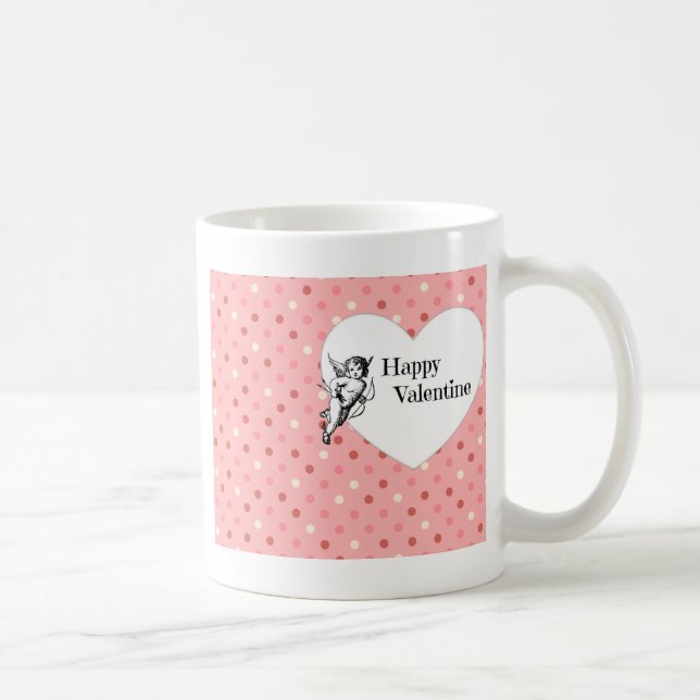 Pastel rosa Valentine cupid hjärta Kaffemugg (Höger)