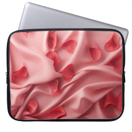 PASTEL ROSA VALENTINE HEARTS & FLOWER PETALS LAPTOP FODRAL