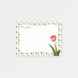 Pastel Rosa Vår Tulip Floral Photography Post-it Block