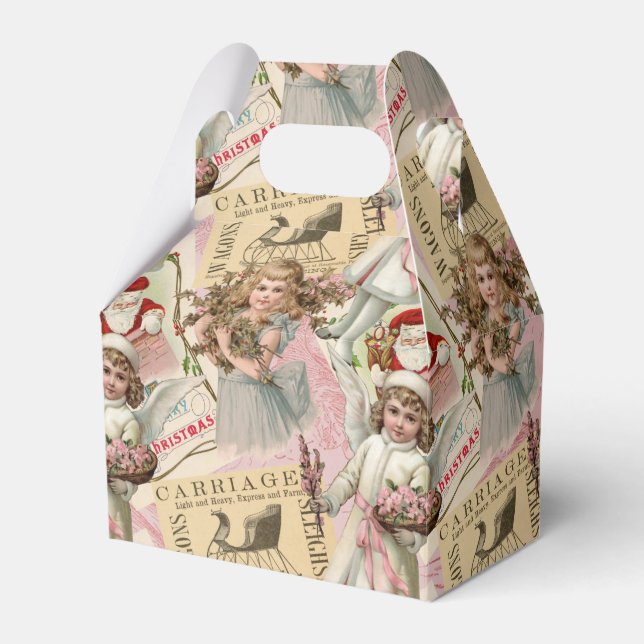 Pastel Rosa Victorian Jul Presentaskar (Framsidan Sidan)