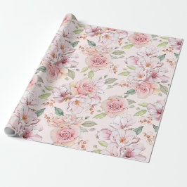 Pastel rosa vintage ro mönster presentpapper