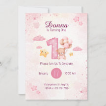 Pastel Rosa Watercolor Cute björn