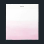 Pastel Rosa Watercolor Ombre Chic Personlig Anteckningsblock<br><div class="desc">Färgstarkt och trendig anteckningsblock med  vattenfärgskombination för rosa. Det här blir en perfekt som är riktad mot ditt kontor. Anpassa genom att lägga till namn,  monogram eller andra detaljer.</div>