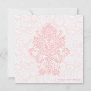 Pastel Rosa & White Blommigt Damask Wedding Inbjud Inbjudningar