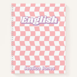 Pastel Rosa White Checkerboard English School