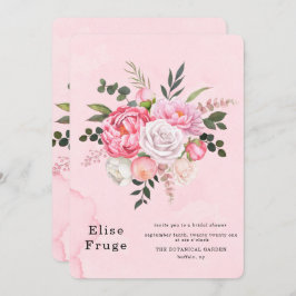 Pastel  Rosa White Peony Möhippa Inbjudningar