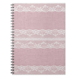 Pastel Rosa White Snöre Struktur Anteckningsbok