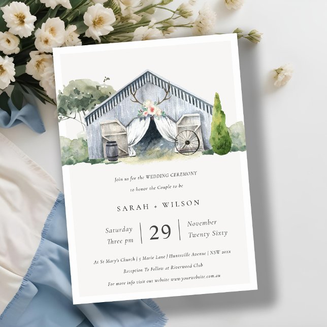 Pastel Rustic Barnyard Farm Theme Wedding bjudande Tack Kort (Skapare uppladdad)