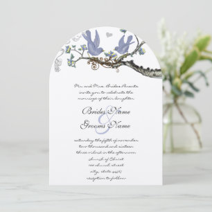 Pastel Rustic Grove Lavender Vintage Birds Bröllop Inbjudningar