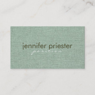 Pastel Sage Grönt Burlap Linnen Struktur Visitkort
