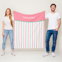 Pastel Salmon Rosa Teal Grönt Rand Namn