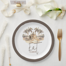 Pastel Sand Elegant Beach Party Eat Cake