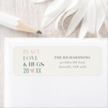 Pastel Scandi Grått Peace Kärlek & Hugs 2023