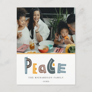 Pastel Scandi Gult Grått Photo Peace jul Helg Vykort