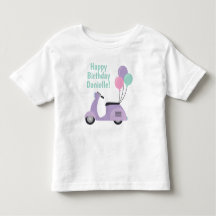 Pastel Scooter & Balloons Personlig T-shirt