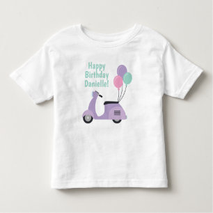 Pastel Scooter & Balloons Personlig T-shirt