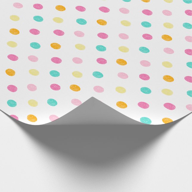 Pastel Scribble Dots Mönster Presentpapper (Hörn)