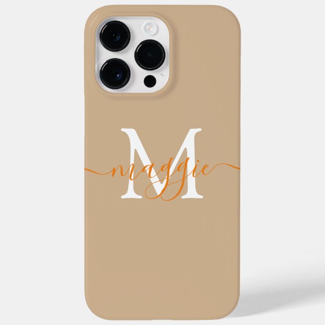 Pastel Script Monogram Personlig Phone Case (Baksida)