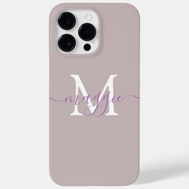 Pastel Script Monogram Personlig Phone Case (Baksida)