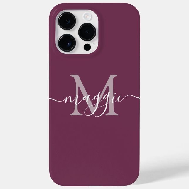 Pastel Script Monogram Personlig Phone Case (Baksida)