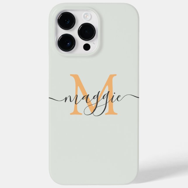 Pastel Script Monogram Personlig Phone Case (Baksida)