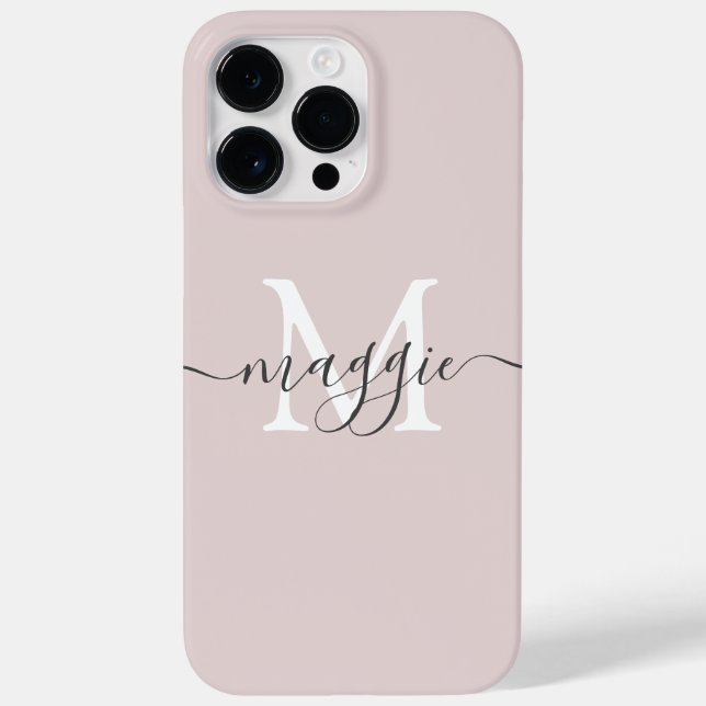 Pastel Script Monogram Personlig Phone Case (Baksida)