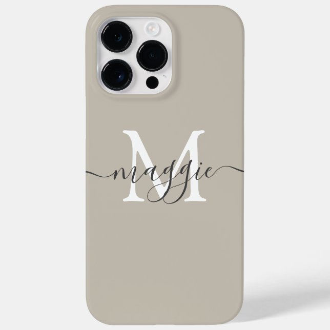 Pastel Script Monogram Personlig Phone Case (Baksida)