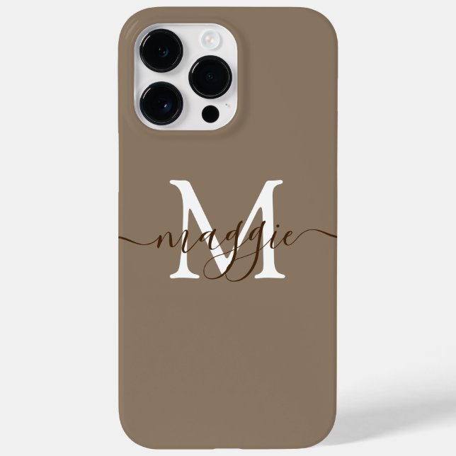 Pastel Script Monogram Personlig Phone Case (Baksida)