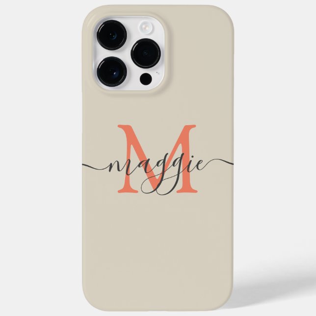Pastel Script Monogram Personlig Phone Case (Baksida)