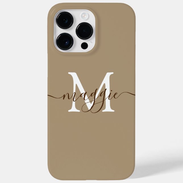 Pastel Script Monogram Personlig Phone Case (Baksida)
