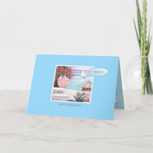 Pastel Sea & Sailboat Grattis på födelsedagen på B Kort