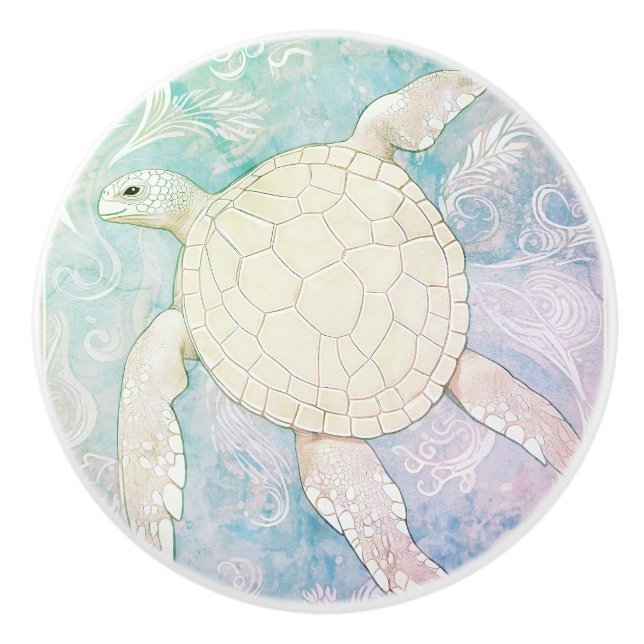 Pastel Sea Turtle Light Colorful Ocean Knopp (Framsidan)