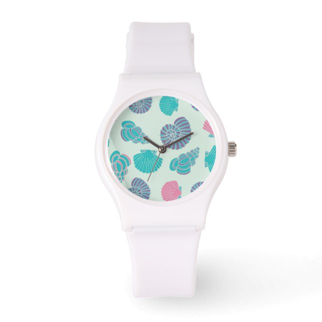 Pastel Seashell Mönster 1 Armbandsur (Framsida)