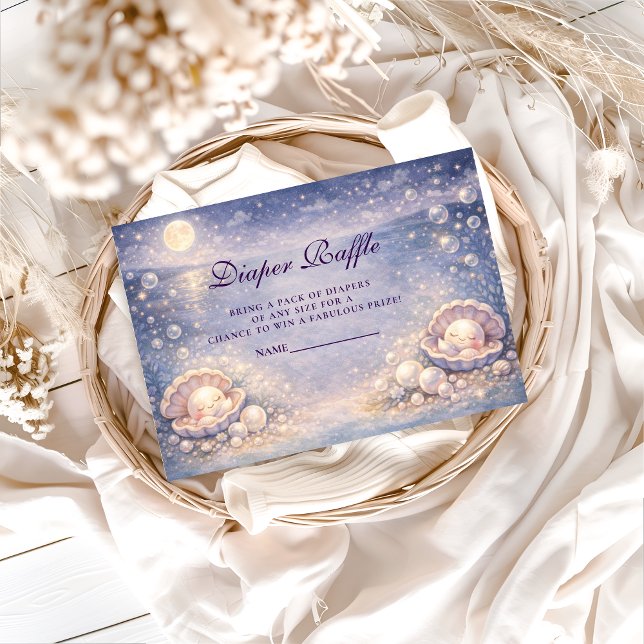 Pastel Seashell Pearl Diapper Raffle Tilläggskort (Skapare uppladdad)