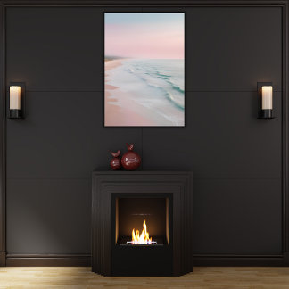 Pastel Serenity Ocean Vågar Canvastryck