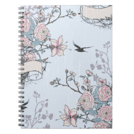 pastel shabby chic anteckningsbok med spiral