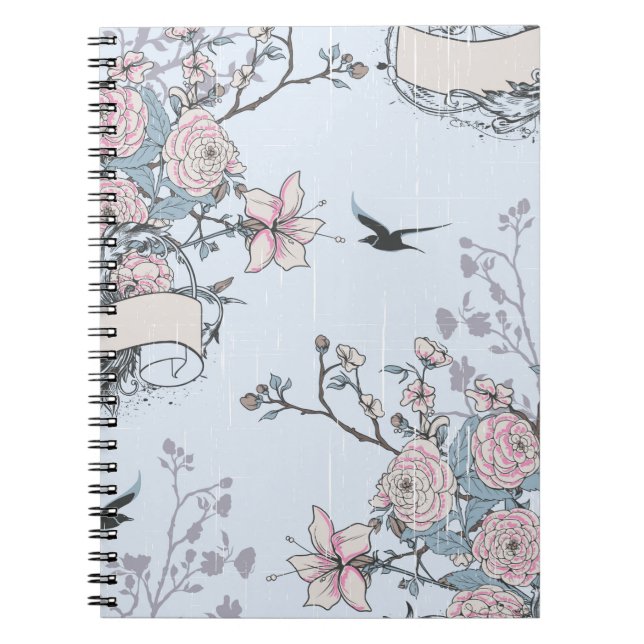 pastel shabby chic anteckningsbok med spiral (Framsidan)