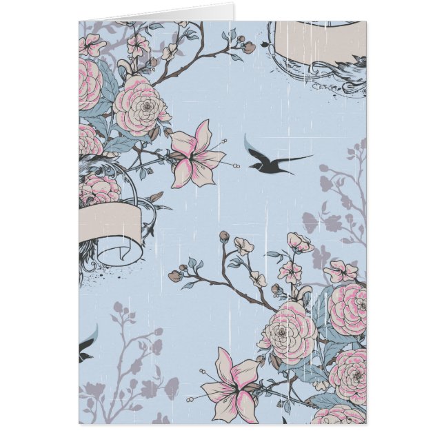 pastel shabby chic hälsningskort (Framsidan)